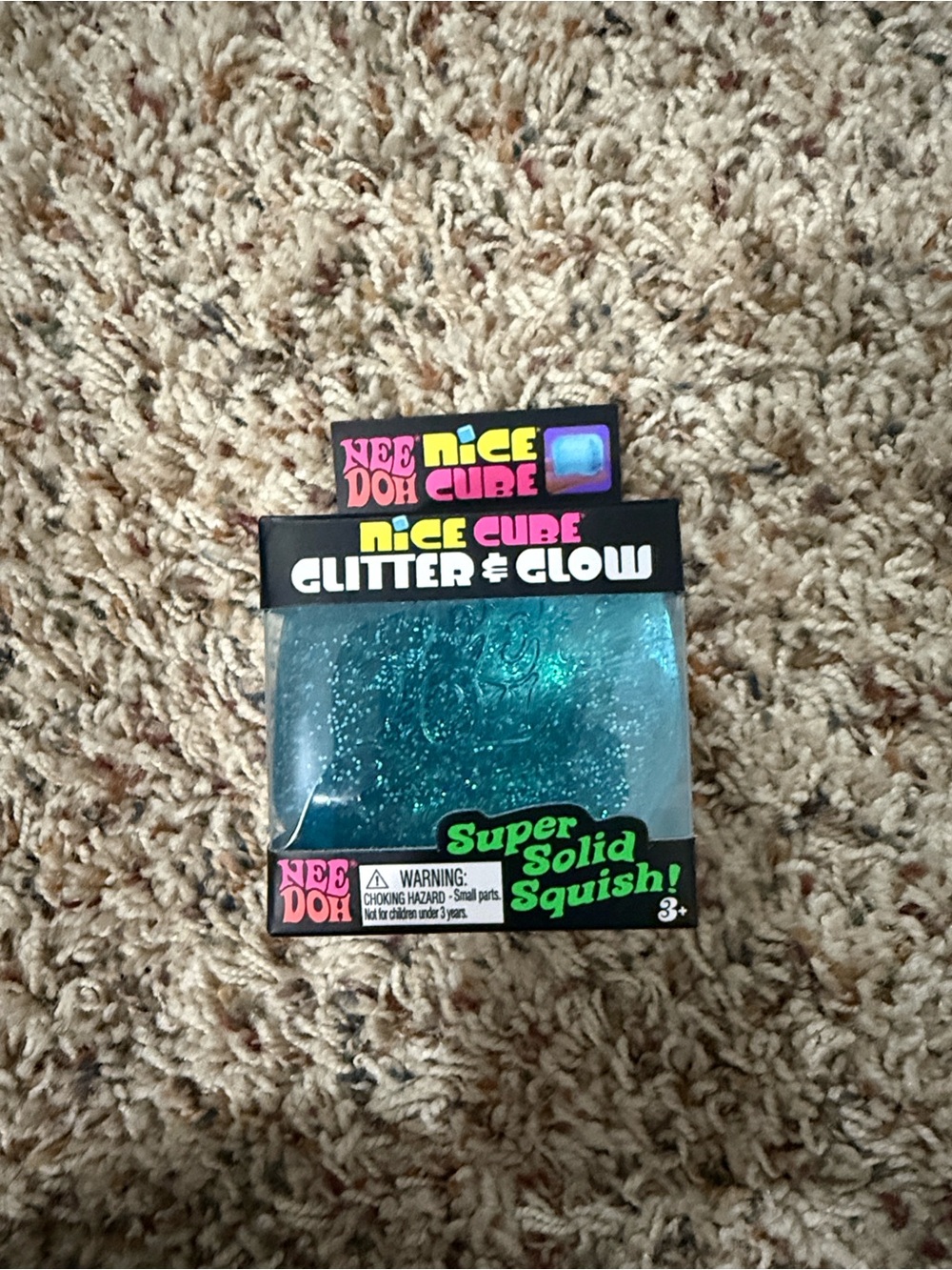 Nice Doh Nice Cube Glitter & Glow Squishy Toy - Teal